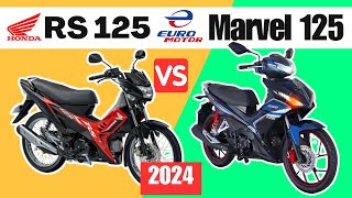 Honda RS 125 vs Euro Motor Marvel 125  Side by Side Comparison  Specs amp Price  2024 [upl. by Cesya]