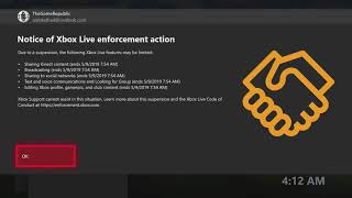 Notice Of Xbox Live Enforcement Action Due To A Suspension The Following Xbox Live COMPLAINT VIDEO [upl. by Emelda850]