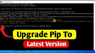 How To Upgrade Pip Version in Python Window  Pip Upgrade Command Windows [upl. by Jacinta845]