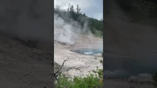 Beryl Spring and Fumarole yellowstonenationalpark yellowstone geyser [upl. by Nepean480]