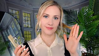 ✂️ Sleepinducing Haircut and Curling 💇🏼‍♀️ ASMR  Soft Spoken into Whisper [upl. by Norene469]