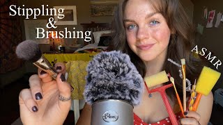 ASMR Stippling and Brushing the Mic  Inaudible Whispering [upl. by Brinkema]