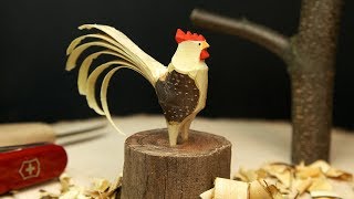 How To Carve A Rooster From a TwigBranch  Chris Lubkemann Method [upl. by Villiers]