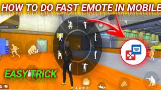 HOW TO DI FAST EMOTE IN MOBILE।Used For Auto Clicker Fast Eemote In Mobile। FREE FIRE auto clicker [upl. by Ardyaf]