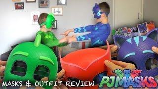 PJ Masks  Outfit Costume Mask Review  Owlette Cat Boy Gekko [upl. by Huxley]