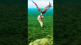 Lion in the Eagles Talons The Unstoppable Power of Nature shorts wildlife nature yt tranding [upl. by Melisenda94]