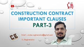 Important clauses of Construction Contract Conditions Of Contract Part3 Er Raghvendra [upl. by Jimmy]