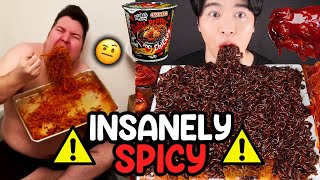 Mukbangers eating the SPICIEST FOOD in the world [upl. by Ateuqirne677]