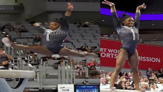 Simone Biles Slow Motion Balance Beam BB 2024 Xfinity Championships Senior Women Session 2 Day 1 [upl. by Ibur184]