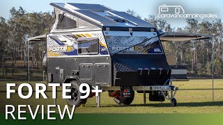 MDC Forte9 Caravan Review  New 9ft hybrid camper arrives set up for offgrid camping [upl. by Esilegna]