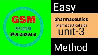 pharmaceutics unit 3  pharmaceutical aids 🤔🤔🤔🤔 [upl. by Gerry]