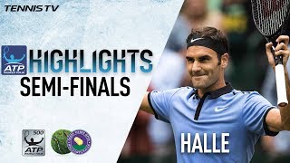 Highlights Roger Federer Alexander Zverev Advance To Halle Final 2017 [upl. by Nostrebor636]