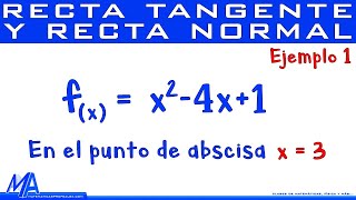 Ecuación de las rectas Tangente y Normal  Ejemplo 1 [upl. by Lifton]