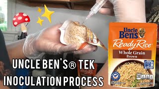 My UNCLE BENS® Gourmet Mushroom Spore Syrunge Inoculation Process [upl. by Wayne536]