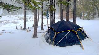 Hot Tent Camping In A Blizzard  ASMR [upl. by Schnell]