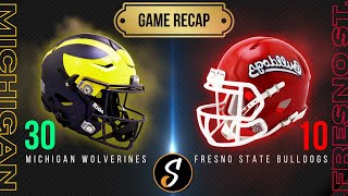 Michigan vs Fresno State Game Recap  College Football Week 1 [upl. by Horatius831]