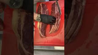 Slicing silverside beef for biltong [upl. by Kreegar]