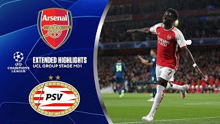 Arsenal vs PSV Extended Highlights  UCL Group Stage MD 1  CBS Sports Golazo [upl. by Eireva]