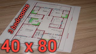 40 x 80 house plan map  40x80 home design 4080 house design [upl. by Cyrill]