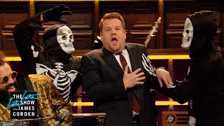 Reggie Keeps Scaring James Corden on Halloween [upl. by Iren297]