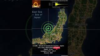 42 M  101 km al Noreste de Toyama  Japón temblor earthquake sismo alerta sismoshoy [upl. by Ecnaled400]