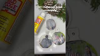 Ornamentos de navidad con madera 🥰  DIY wood Christmas ornaments with mod podge [upl. by Sucrad454]