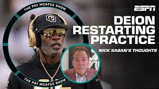 Nick Saban on Deion Sanders starting practice over  AlabamaGeorgia DEEP DIVE  The Pat McAfee Show [upl. by Maybelle]