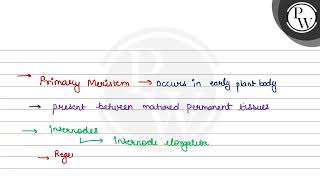 Intercalary meristem is related to all except 1 Present between permanent cells 2 Primary m [upl. by Lyman]