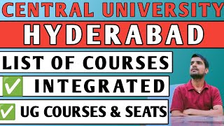 Integrated Courses  UG Courses  HCU Courses amp seats  University of Hyderabad UG Courses amp seats [upl. by Shanney]