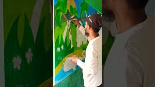 School Wall Painting 🎨 wallpainting wallart rizwanartwork shorts [upl. by Joshi]