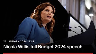 Budget 2024 Finance Minister Nicola Willis full speech and QampA  RNZ [upl. by Clerissa13]