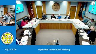 Wytheville Town Council  July 22 2024 [upl. by Dania]