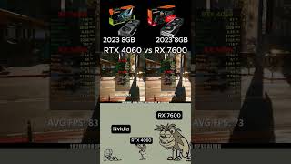 RTX 4060 vs RX 7600 pcbuilding pcgaming pc gpu graphicscard amd nvidia [upl. by Nauq]