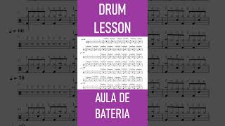 Aula de Bateria Levada 8 com 2 Crashes drumlesson drumlessons drum drums drummer [upl. by Pallaten394]