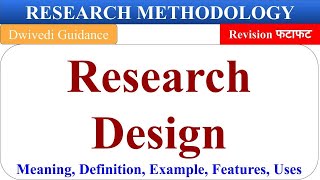 Research Design in Research Methodology research design in hindi Features of good research design [upl. by Nata]