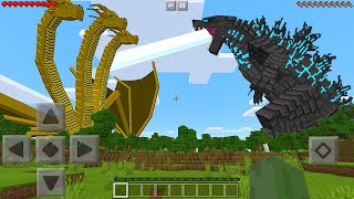 I Found GODZILLA vs KING GHIDORAH in Minecraft Pocket Edition [upl. by Lacy212]