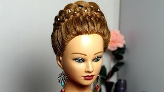 Braided hairstyle for long hair Crown braid tutorial [upl. by Disraeli]