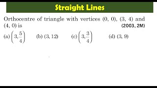 How to find orthocentre of a triangle given vertices IIT JEE Previous Year Questions [upl. by Miguel513]