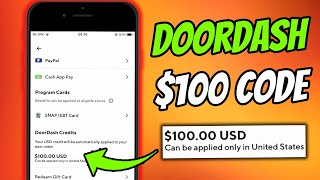 DoorDash Promo Code 2024 ✅ Get 100 Coupon Code for FREE Food For EXISTING and NEW Users [upl. by Aniaz]