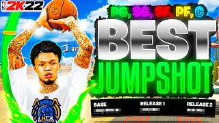 BEST JUMPSHOT FOR ALL BUILDS in NBA 2K22 HIGHEST GREEN WINDOW 100 GREENLIGHT  BEST BADGES NBA2K22 [upl. by Yvan]