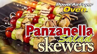 Panzanella Salad Skewers in the Power AirFryer Oven [upl. by Atinhoj]