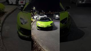 Verde Ithaca Aventador SVJ at night [upl. by Mchail]