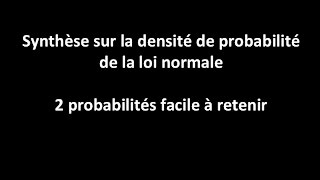 Synthèse sur la densité de proba de N  2 probabilités facile à retenir [upl. by Lantz]