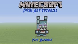 Minecraft Pixel Art Tutorial Toy Bonnie Five Nights At Freddys 2 Tutorial [upl. by Janeta]