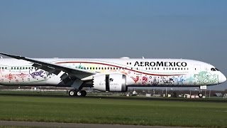 AeroMexico Quetzalcoatl Livery – Boeing 7879 – Lands at AMS Schiphol XAADL [upl. by Eliga]