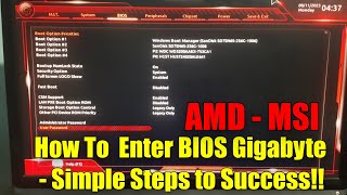 How To Enter BIOS UEFI MSI Gigabyte  MSI MOTHERBOARD BIOS  How to Enter BIOS Amd Ryzen [upl. by Akena]