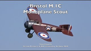 Bristol M1C Monoplane Scout  Shuttleworth Season Premiere amp RAF Centenary Airshow 2018 [upl. by Mcclenon523]