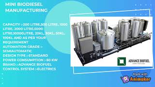 Biodiesel Production Plant  small capacity plant  Advance Biofuel [upl. by Eanat]