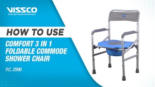 How to Assemble and Use Vissco Comfort 3 in 1 Foldable Commode Shower Chair [upl. by Aleyam]