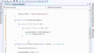 Lesson 2 Part 1 Gridview MethodInvoker Threading Progress Bar C [upl. by Aldus72]